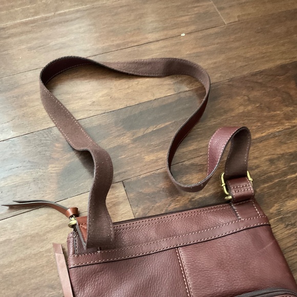 Fossil crossbody purse handbag, pebbled leather brown, great condition - Picture 2 of 16